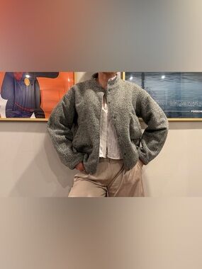 Zara Gray Textured Bomber Jacket